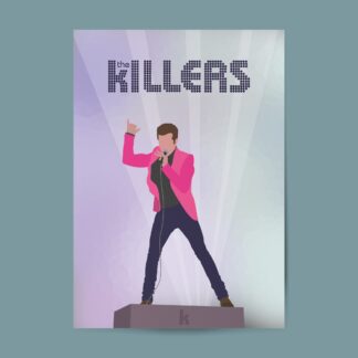 Digital The Killers Band Poster - Brandon Flowers in Pink