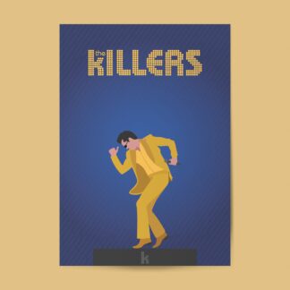 Digital The Killers Band Poster - Brandon Flowers in Gold