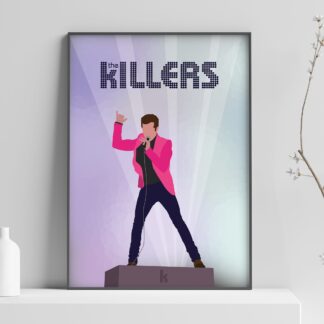 The Killers Band Poster - Brandon Flowers in Pink