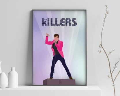 The Killers Band Poster - Brandon Flowers in Pink