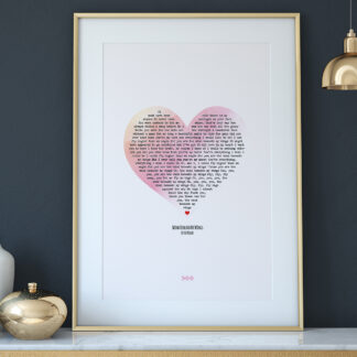 Personalised Heart Song Lyrics Art