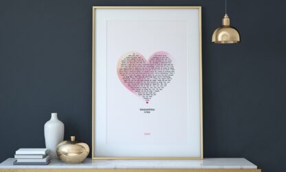 Personalised Heart Song Lyrics Art