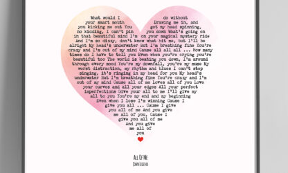 Personalised Heart Song Lyrics Art - Image 2