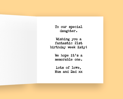 Personalised Orange & Stripe Birthday Card - Image 2