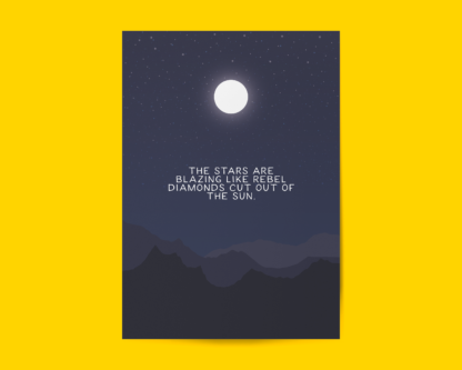 The Killers "The stars are blazing like rebel diamonds cut out of the sun" Art Poster Print - Image 2