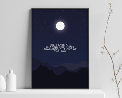 The Killers "The stars are blazing like rebel diamonds cut out of the sun" Art Poster Print