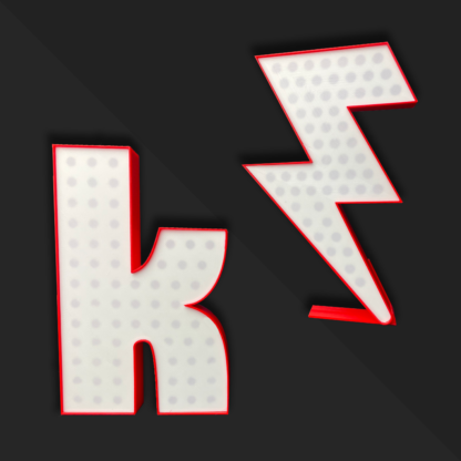 Red K & Battle Bolt LED Light Bundle Inspired by The Killers