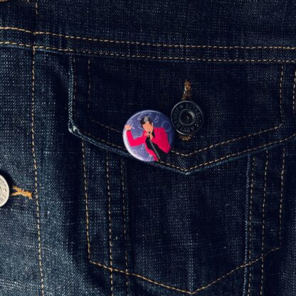 Brandon Flowers in Pink - 25mm Button Badge - Inspired by The Killers - Image 3