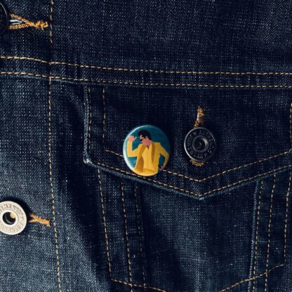 Brandon Flowers in Gold - 25mm Button Badge - Inspired by The Killers - Image 2