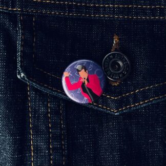 Brandon Flowers in Pink - 25mm Button Badge - Inspired by The Killers