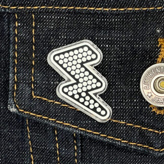 The Killers Lightning Bolt Black Acrylic Pin Badge | Band Pin | Button Badge
