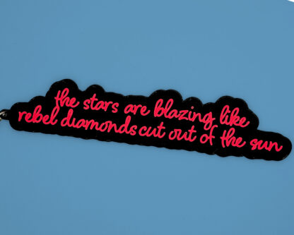 Read My Mind XL The Killers Inspired Keychain with "The Stars Are Blazing Like Rebel Diamonds Cut Out Of The Sun" Lyrics - Image 3