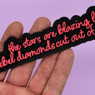 Read My Mind XL The Killers Inspired Keychain with "The Stars Are Blazing Like Rebel Diamonds Cut Out Of The Sun" Lyrics