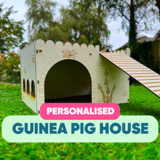 Guinea Pig Wooden Castle House, Wooden Pet Playhouse, Castle Hide, Cavies Shelter, Cavy Castle
