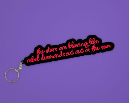 Read My Mind XL The Killers Inspired Keychain with "The Stars Are Blazing Like Rebel Diamonds Cut Out Of The Sun" Lyrics - Image 2