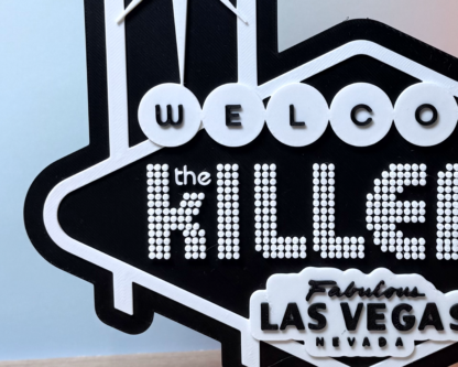 The Killers Inspired “Welcome to Fabulous Las Vegas” 3D Wall Art - Matte Black Decor for Music Lovers - Image 2