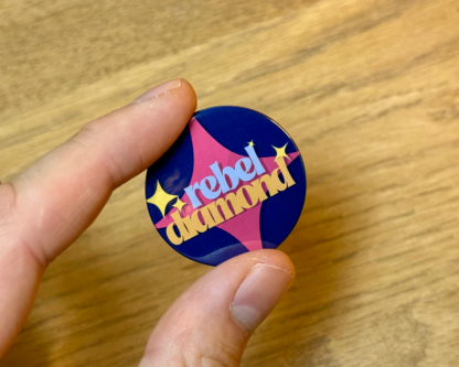 Rebel Diamond Button Pin Badge - 38mm The Killers Music Accessory - Image 2