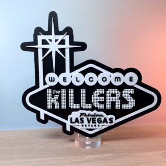 The Killers Inspired “Welcome to Fabulous Las Vegas” 3D Wall Art - Matte Black Decor for Music Lovers