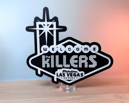 The Killers Inspired “Welcome to Fabulous Las Vegas” 3D Wall Art - Matte Black Decor for Music Lovers