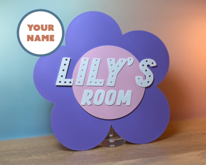 Personalised Name Door Sign - Children's Daisy Flower Decor