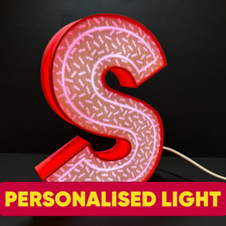 Personalised Letter LED Desk Light with Dance Mode & App Control for Vibrant Colours