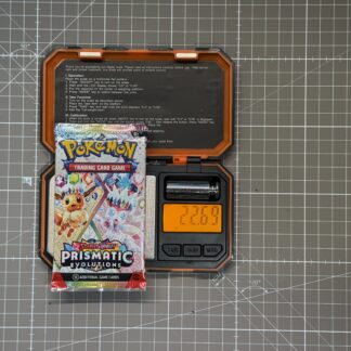 ~22.69g Pokémon TCG Prismatic Evolutions Booster Pack – Weighed, Sealed