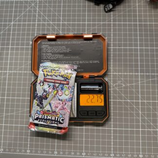 ~22.75g Pokémon TCG Prismatic Evolutions Booster Pack – Weighed, Sealed, HEAVY
