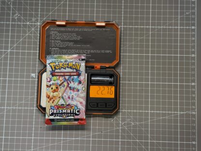 ~22.76g Pokémon TCG Prismatic Evolutions Booster Pack – Weighed, Sealed, HEAVY