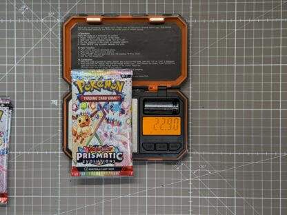 ~22.90g Pokémon TCG Prismatic Evolutions Booster Pack – Weighed, Sealed, HEAVY